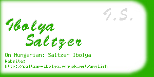 ibolya saltzer business card